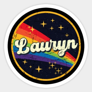 Lauryn // Rainbow In Space Vintage Grunge-Style Sticker